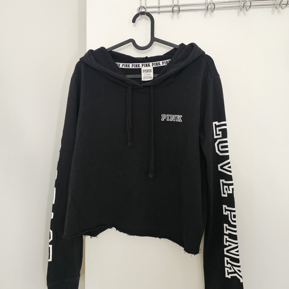 Victoria's Secret Black Hoodie with White Accents
